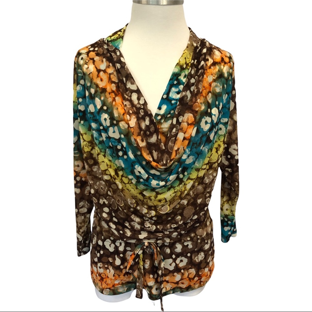 Juliette Gathered V Neck Blouse w/ Tie Waist
